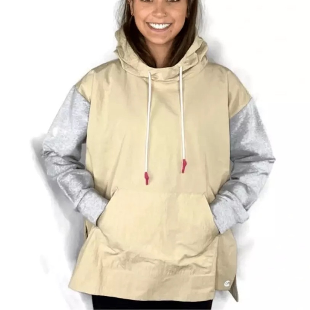 (A8) NWOT Johnny Was Calme Mixed Nylon Hooded Pullover, Size L